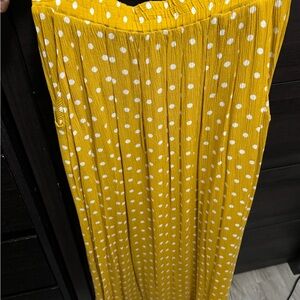 Yellow Polka Dot Pleated Skirt